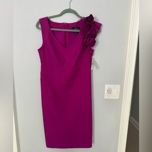 Alex Evenings Fuchsia Midi Cocktail Dress